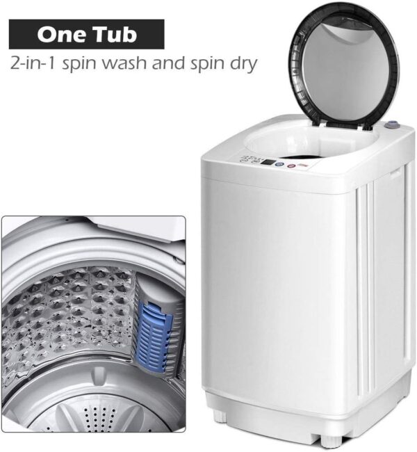 e395e33e2f15441fba37c214ddb29e35 Portable Washing Machine, Full Automatic Washer and Dryer Combo, with Built-in Pump Drain 8 LBS Capacity Compact Laundry Washer Spin Dryer for Apartment RV Dorm