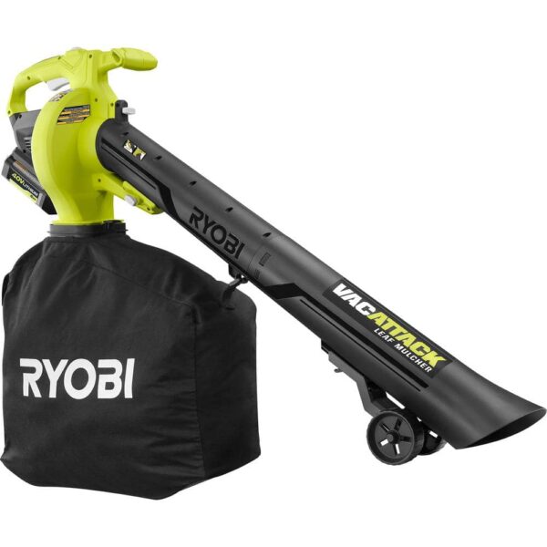 40V Vac Attack Cordless Leaf Vacuum/Mulcher with 5.0 Ah Battery and Charger RY40451