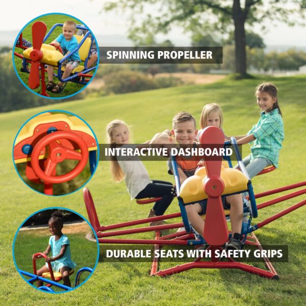 Lifetime Kid's Ace Flyer Metal Teeter Totter, Yellow, Red and Blue (151110)