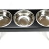 Pet Feeding Station Triple 3-Quart Metal Dog Bowl 16" Tall