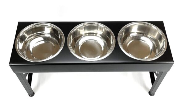 e6061398ab6f4ee7860273ab1340dd00 Pet Feeding Station Triple 3-Quart Metal Dog Bowl 16" Tall