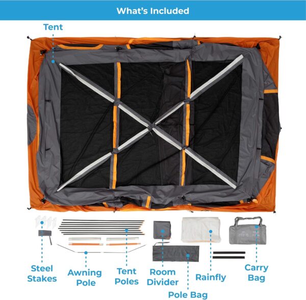 e6865bdf07df47489f7b339570f03c62 CORE Straight Wall Cabin Tents | 10 Person / 11 Person / 12 Person Large Multi Room Family Tents for Car Camping & Outdoor Adventures