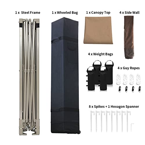 e6e886acd70a4de7a05a3834e0fd4499 10x10 Pop up Canopy Including 4 Removable nettings, 4 Ropes, 8 Stakes, 4 Weight Bags