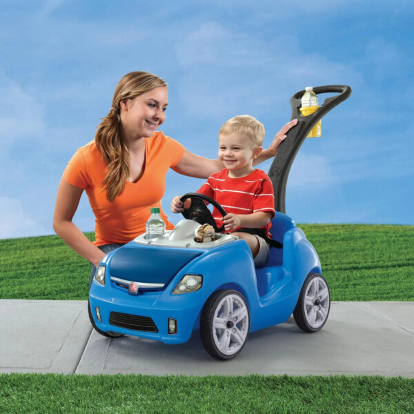 Step2 Whisper Ride II Kids Blue Push Car and Ride on Toy for Toddlers