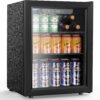 Mini Fridge 130 Can Beverage Refrigerator Cooler, 3.2 Cu.Ft Drink Fridge for Soda Wine Beer, Adjustable Temperature Control for Home Office, Black
