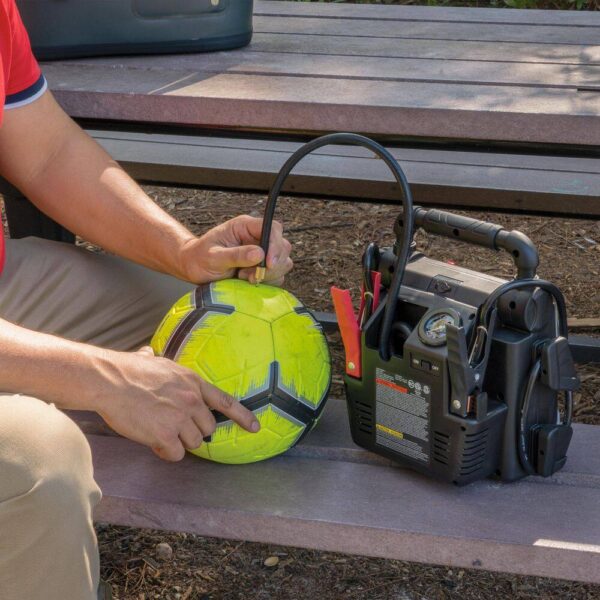e70ddbc0f1a14045a28e8c6ae8f37668 VECTOR 800 Peak Amp Jump Starter 120 PSI Air Compressor Three USB Charging Ports Rechargeable