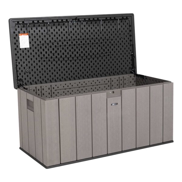 e74e57359c6c4c948e6135de2056cdc8 Lifetime 150 Gallon Outdoor Storage Deck Box in Storm Dust Gray
