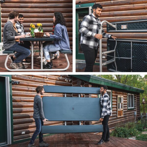 Lifetime 6 Foot Polyethylene Picnic Table, Hunter Green (22123)