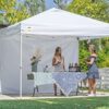 10x10 Pop up Canopy Tent Instant Commercial Canopy with 150D Silver Coated Fabric