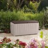 Novel Plastic Deck Storage Container Box Outdoor Patio Furniture 90 Gal, Brown