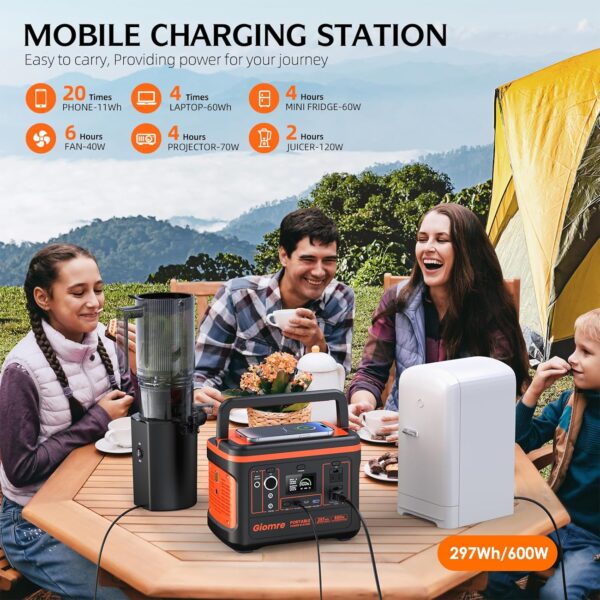 e817db298f514b188d2093c089d50fad Portable Power Station, 297Wh Backup Lithium Battery Generator with 600W AC Output and 100W Fast Charging, Solar Generator for Outdoors Camping, Travel Emergency, Home Blackout