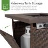 Best Choice Products 28in Propane Gas Fire Pit Table 50,000 BTU Outdoor Wicker w/ Glass Beads, Tank Holder Brown