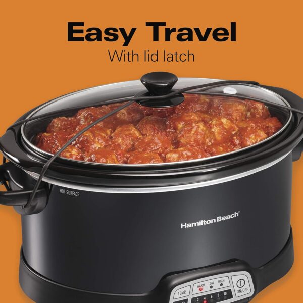 e849d74424d2456da1ff6d9a6bb846f1 Portable 7-Quart Programmable Slow Cooker with Bowl Scraper, Stainless Steel
