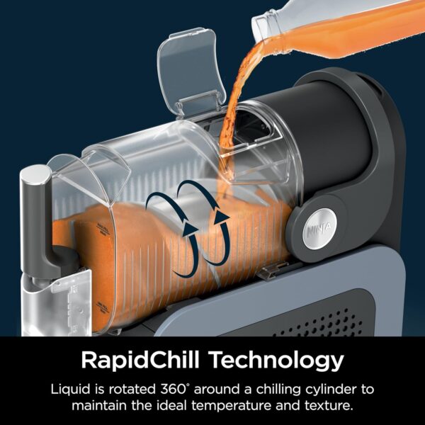 e8662d9af2184e9c88306f988af741e8 SLUSHi with RapidChill Technology, 88 oz. Frozen Drink & Slushie Machine, 5 Preset Programs, Margaritas, Frappés, and More, Premium Accents, Black, FS301