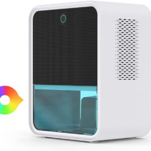 Bedroom Dehumidifier 2.2L Water Tank with Hygrometer RGB LED Light