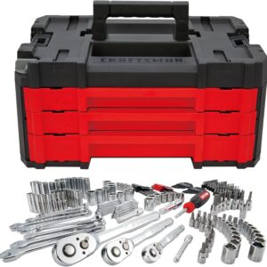 262-Piece Mechanic Tool Set, Master Socket Set with 3-Drawer VERSASTACK Tool Box, SAE/Metric Set (CMMT45309)