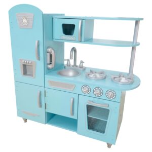KidKraft Vintage Wooden Blue Play Kitchen with Ice Maker & Play Phone