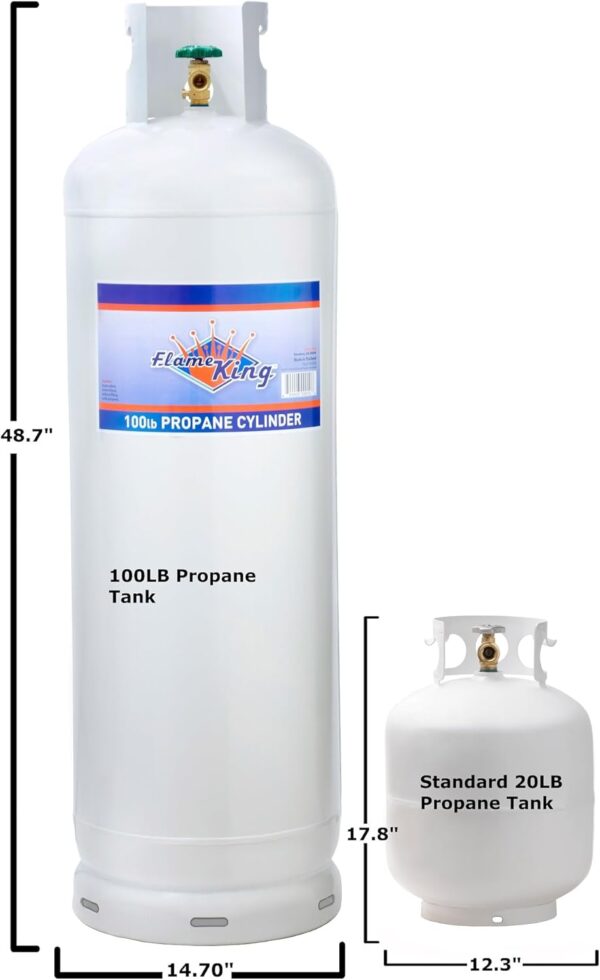 e91cdd4fb0f14c00a51272b9447d29db Steel Propane Tank Cylinder with POL Valve and Collar, Great for Mixed Heating Systems, Home fireplaces, Dryers and Grills-Flame King
