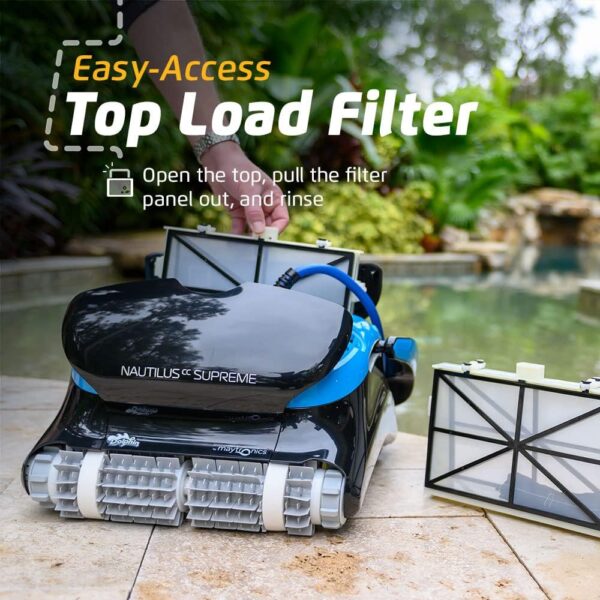 e949c6f52f654022bb9b180100c8ad09 Dolphin Nautilus CC Plus Wi-Fi Automatic Robotic Pool Vacuum Cleaner, Always Cleaning, Never Charging, with Wall Climbing Scrubber Brush, Ideal for In-Ground Pools up to 50 FT in Length