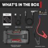 Starter with Air Compressor, 1500Amp 12V Portable Car Battery Booster Pack for Upto 7.0L Gas or 4.5L Diesel, 150 PSI Tire Inflator with Digital Screen, 24 Months Ultra-Long Standby