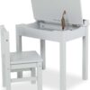 Wooden Lift-Top Desk & Chair - Honey