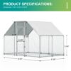 Large Metal Chicken Coop for 16 Chickens Walk-in Poultry Cage Hen Run House Rabbits Habitat Cage Spire Shaped Coop with Anti-Ultraviolet and Waterproof Cover for Outdoor Backyard Farm Use