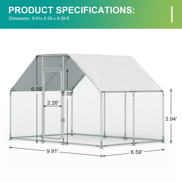 e998d6254e34485cb3cd2c905548e206 Large Metal Chicken Coop for 16 Chickens Walk-in Poultry Cage Hen Run House Rabbits Habitat Cage Spire Shaped Coop with Anti-Ultraviolet and Waterproof Cover for Outdoor Backyard Farm Use