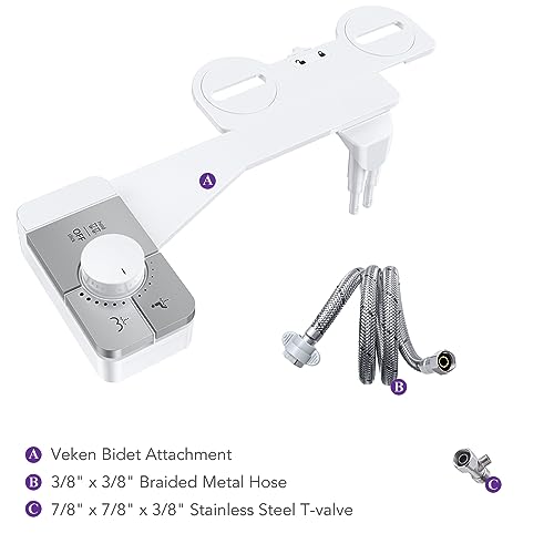 e9a8136e02544bde9c545931aa65e2f2 Veken Bidet Attachment for Toilet - Ultra-Slim Self Cleaning Fresh Cold Water Sprayer Bidets