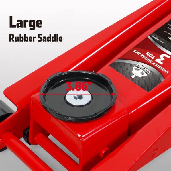 e9af6ae6c1c548179edf586a93ee4a4c 3 Ton Low Profile, Aluminum and Steel Racing Floor Jack with Dual Pistons Quick Lift Pump for Sport Utility Vehicle, Lifting Range 3-15/16" min to 18-5/16" max, Red