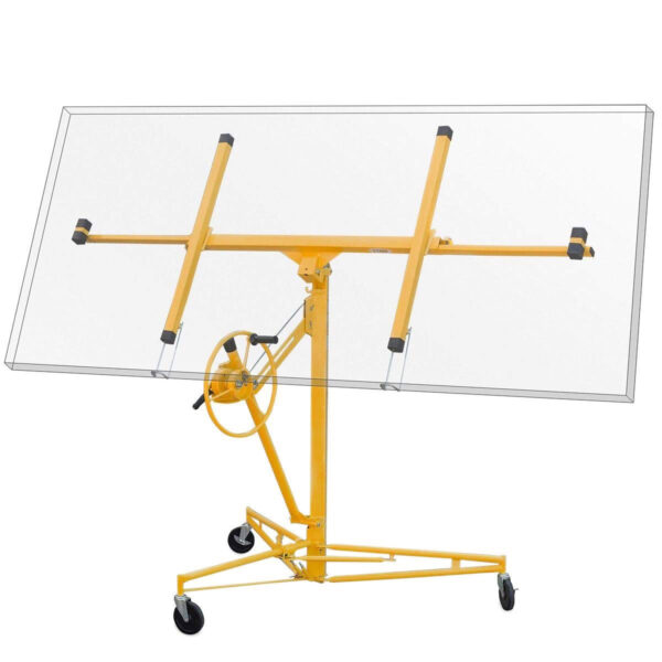 ea144924c8bd42eb8ed776cf701d1f01 Stark USA 65044 65044 Drywall Lift 11' Yellow Rolling Sheetrock Panel Hoist Jack