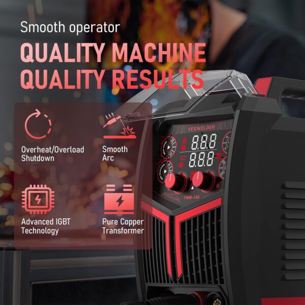 ea20411281b545d5a20d652c3a45be8a 135Amp MIG Welder,110V Flux Core Welder Flux MIG/Lift TIG/Stick 3-in-1 Large LED Digital Display Welding Machine IGBT Inverter Welder FLUX-135PRO
