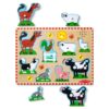 Melissa & Doug Farm Animals Sound Puzzle - Wooden Peg Puzzle With Sound Effects (8 pcs)
