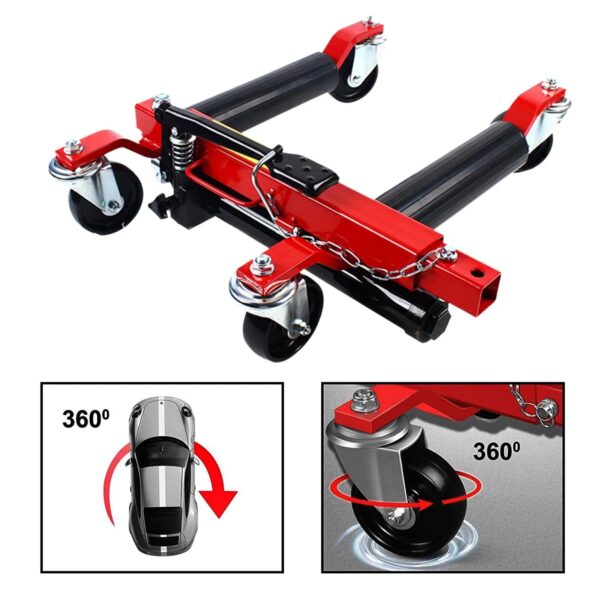 ea2c7ffb7e5b4be3a0eb7e890a13aa74 1500lb HYDRAULIC Positioning Car Wheel Dolly Jack Lift Auto Vehicle Moving Hoist