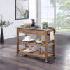 Boraam Sonoma Kitchen Cart with Stainless Steel Top - Barnwood Wire-Brush