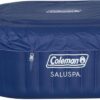 4 to 6 Person Inflatable Hot Tub Square Portable Outdoor Spa with 114 Soothing AirJets and Insulated Cover, Gray-Coleman