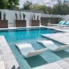 Classic White - in-Pool Chaise Lounger – Designed for Water Depths Up to 9” – Aqua Outdoors – Set of 2 – Compatible with All Pool Types - Poolside & Sun Deck Tanning