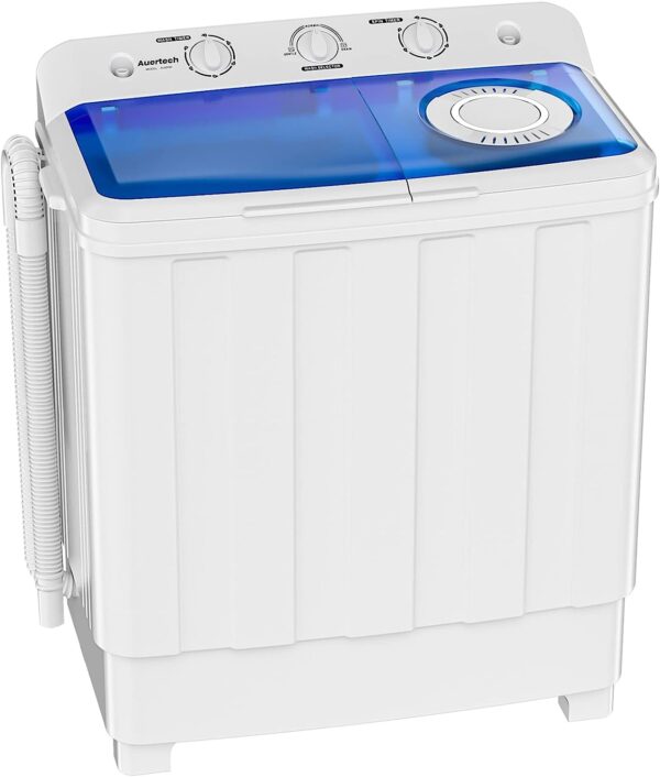 eb0004beff6d40b4b236e382604f0714 Auertech Portable Washing Machine, 28lbs Twin Tub Washer Mini Compact Laundry Machine