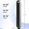 Dreo Tower Fan for Bedroom, 42 Inch 120° Oscillating Fan, 25dB Quiet DC Motor, 28ft/s Velocity Bladeless Standing Fan with 12 Speeds, 4 Modes, 12H Timer Cooling Fans for Home, Living Room, Pilot Max S