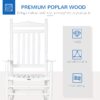 Outsunny Traditional Wooden High-Back Rocking Chair for Porch, Indoor/Outdoor, White