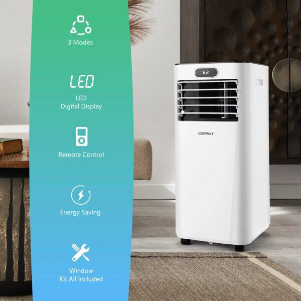 ec914d1e757a4e7ca92655a1a7cd925a Costway 6000 BTU (10000 BTU ASHRAE) Portable Air Conditioner w/ Remote Control 3-in-1 Air Cooler w/ Drying White