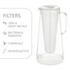 LifeStraw Home 10 Cup Water Filter Pitcher, Removes +30 Contaminants, White
