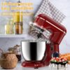 Ailessom New Stand Mixer,6.5-QT 660W 10-Speed Tilt-Head Kitchen Electric Mixer with Bowl, Dough Hook, Beater, Whisk for Most Home Cooks, (Empire Red）
