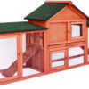 streakboard 83'' Large Rabbit Hutch Backyard Wooden Chicken Coop Bunny Poultry Cage W/ Ramp