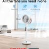 Dreo Pedestal Fan with Remote, PolyFan 513S, 43'' Quiet Standing Fan for Home Bedroom, 120°+105° Smart Oscillating Floor Fans with Wi-Fi/Voice Control, Works with Alexa/Google, 6 Modes, 8 Speeds,Grey