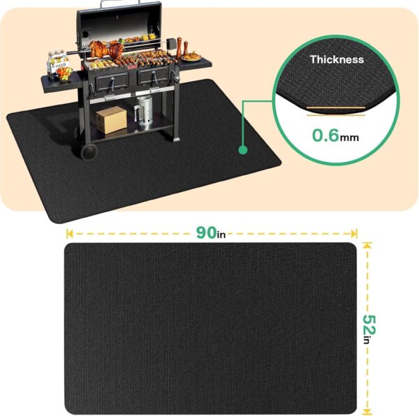 90x52 Inch Under Grill Mat for Outdoor Grill, Fireproof & Waterproof