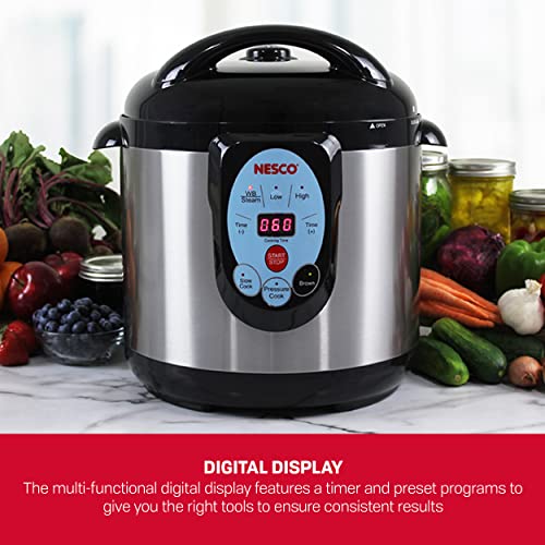 eee7d2b03d7d4877b1f62fa8883f02a8 NESCO NPC-9 Smart Electric Pressure Cooker and Canner, 9.5 Quart, Stainless Steel