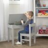 Wooden Lift-Top Desk & Chair - Honey