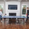 JOOLA Inside Professional MDF Indoor Ping Pong Table with Quick Clamp Table Tennis Net and Post Set - 10 Minute Easy Assembly - Tournament Quality - Foldable with Single Player Playback Mode