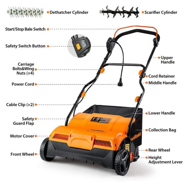 ef4ad3dc0d7f46119c97e8bf51dd0d4c LawnMaster Electric 16” 13 Amp Dethatcher and Scarifier