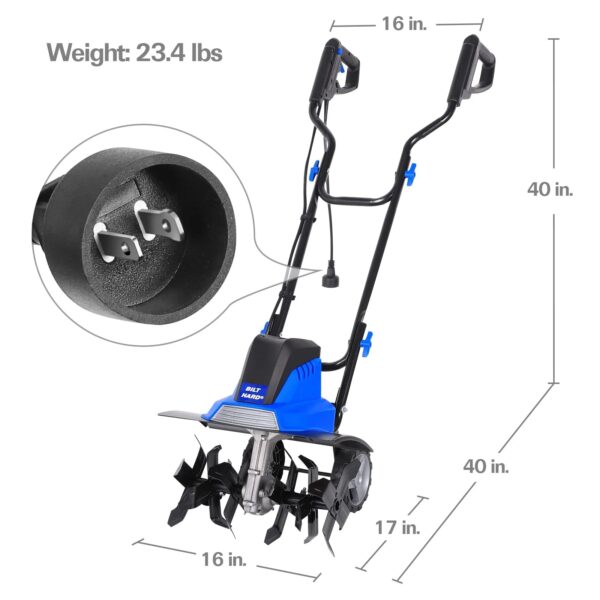 ef907e1f6e01419ba968f3740f1bd878 BILT HARD Electric Garden Tiller Cultivator 16 inch